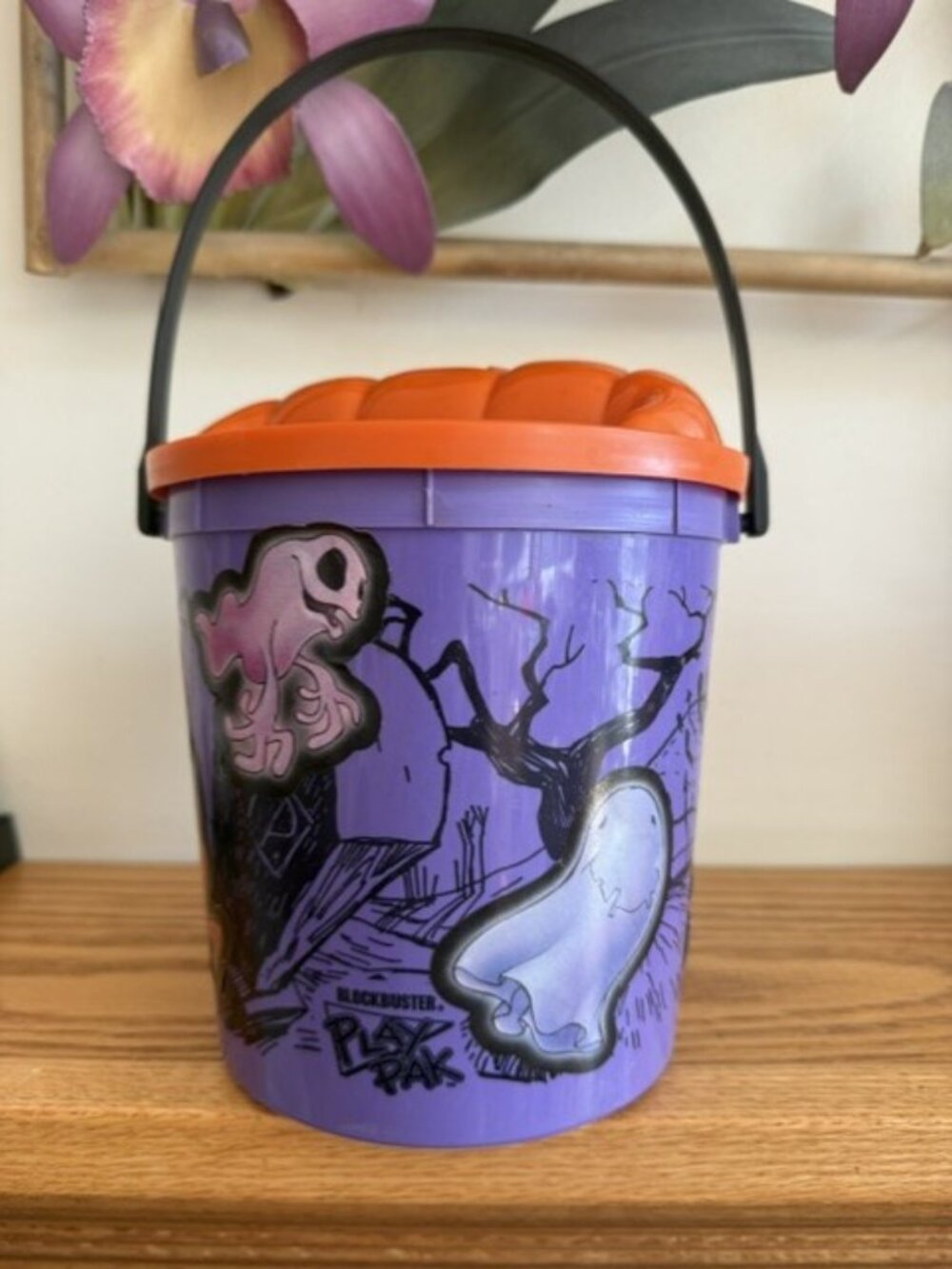 1997 VTG Blockbuster Video Play Pak Halloween Trick Or Treat Bucket